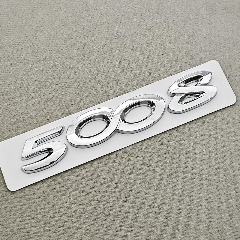 OQUP8 Lettere Logo Auto 3D ABS 4008 5008 Emblema Adesivo per Bagagliaio Posteriore per Peugeot 4008 5008 T87 P84 Accessori Esterni Auto