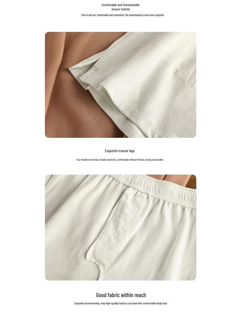 Calças Boxer de Algodão Casual para Homem - Confortáveis, Respiráveis, Ajuste Solto, Roupa de Casa Moderna