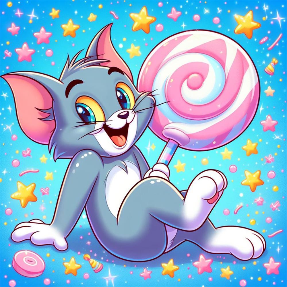 5D Fai da te Rotondo Quadrato Completo Diamante Cartone Animato Gatto e Topo Pittura Diamante Winnie The Pooh Mosaico Fatto a Mano Decorazione per la Casa