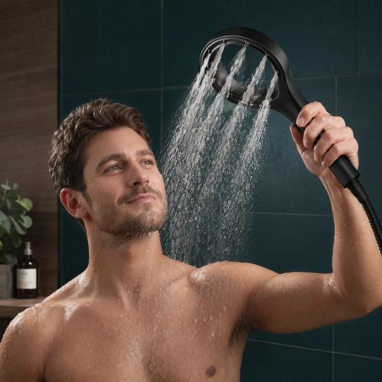 Full Body Coverage Shower Head, Large Ring Shaped, High Pressure Handheld Spray, Soft Water Spray Flow Accessory, for Home Bathroom Durable Head