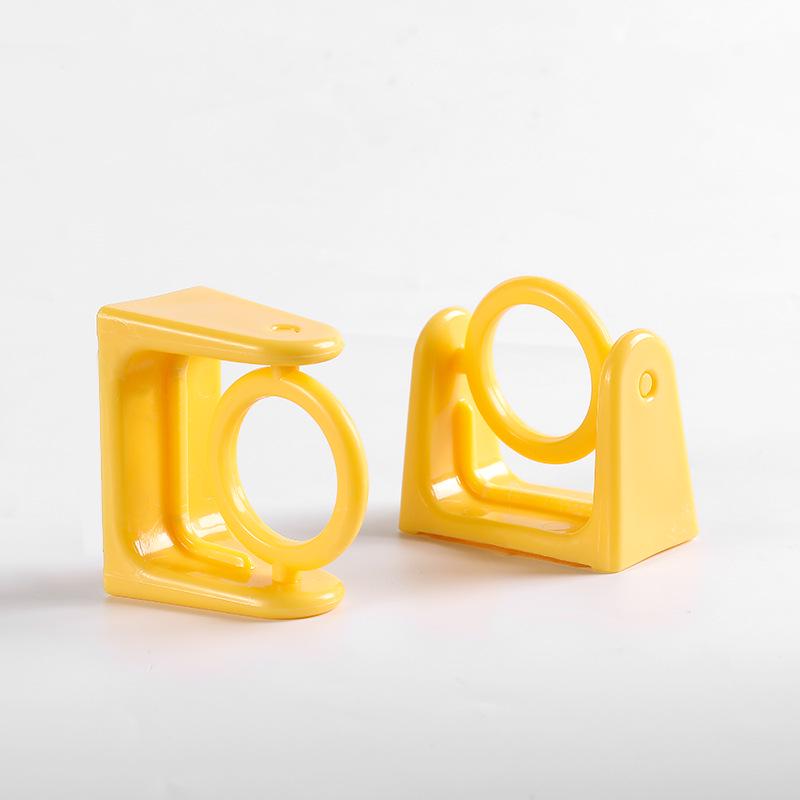 2-Pack No-Drill 360° Rotating Curtain Rod Mounts with Telescopic Rod Hook and Triangle Ring Holder