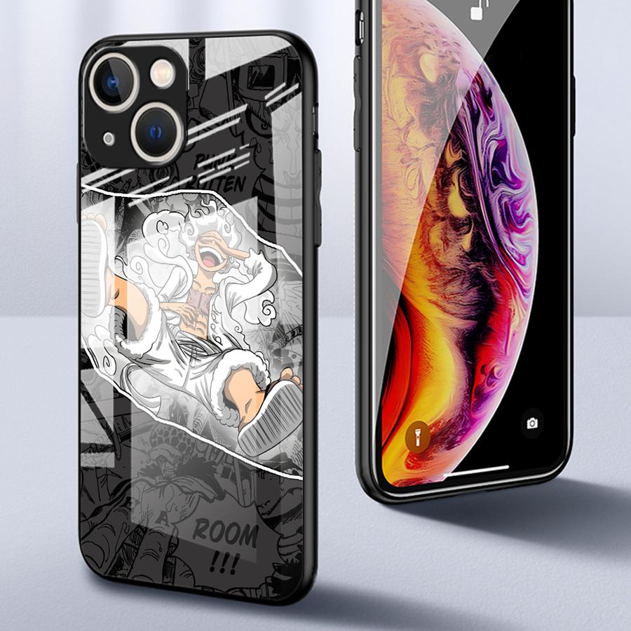 Glass Phone Cover Case for iPhone 17 Pro Max 13 XR 14 15 Plus 11 12 16 Air 8 OneS P-ieceS LuffyS