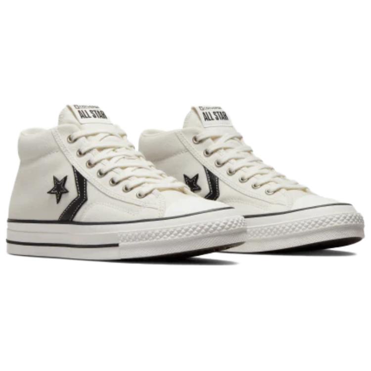 Converse Star Player 76 Versatile Comfortable Simple Warm Non-Slip Mid-Top Skate Shoes Unisex Sneakers White A07195C