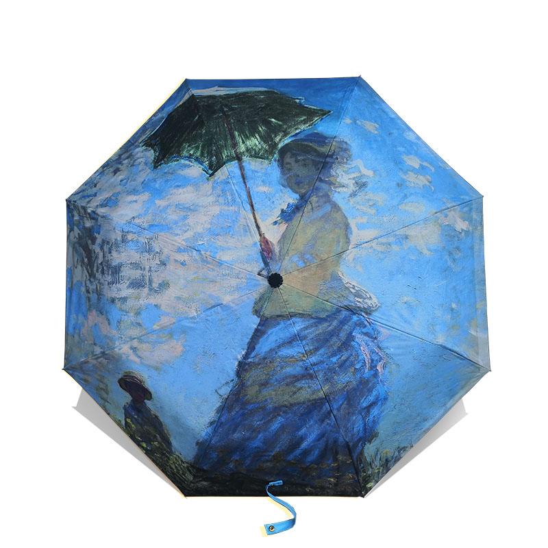 Parasol składany kobieta obraz Van Gogha sztuka chińska Sakura parasole deszcz kobiety wiatroodporny parasol słoneczny anty-uv