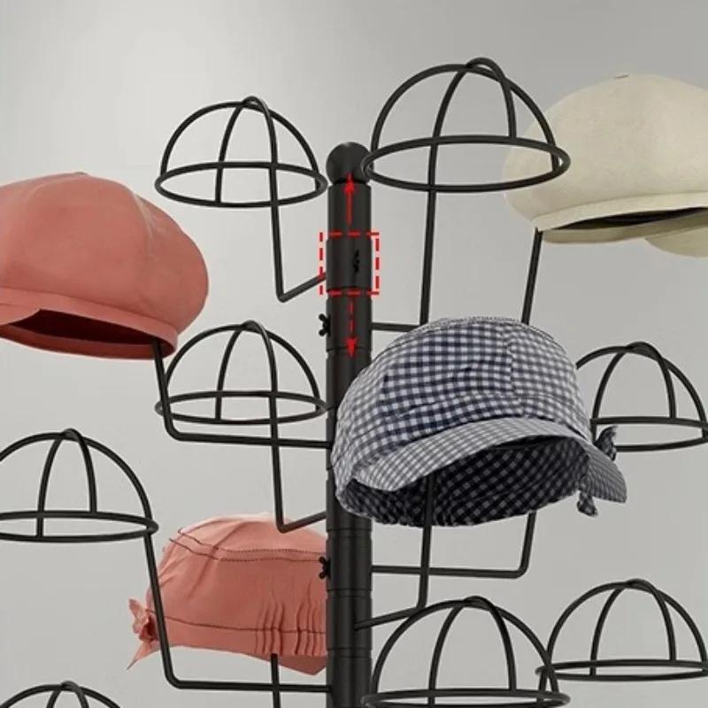 Cap Storage Stand Organizer Display Caps Holder Mobile Metal Hat Organizers Adjustable Hats Organization Support with Wheels