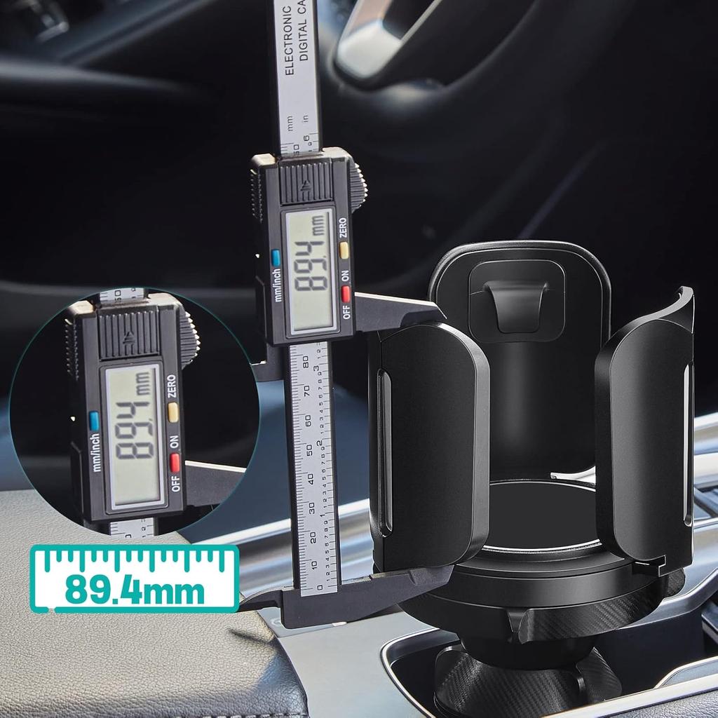 2 Pack Car Cup Holder Expander Adapter (Adjustable) This Hill All Purpose Cup Holder Expander For Car With Rubber Fits Less Than 5.51" Large Bottles