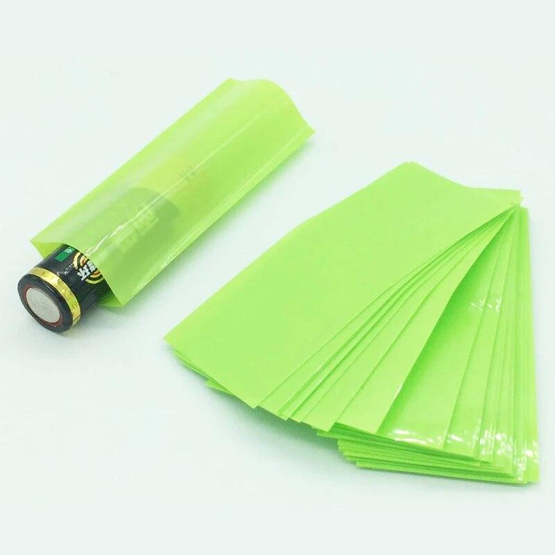 100Pcs Flat PVC Heat Shrink Tubing Tube For 18650 Battery Shrink Film Sleeve Shrink Film Self-Adhesive Insulator
