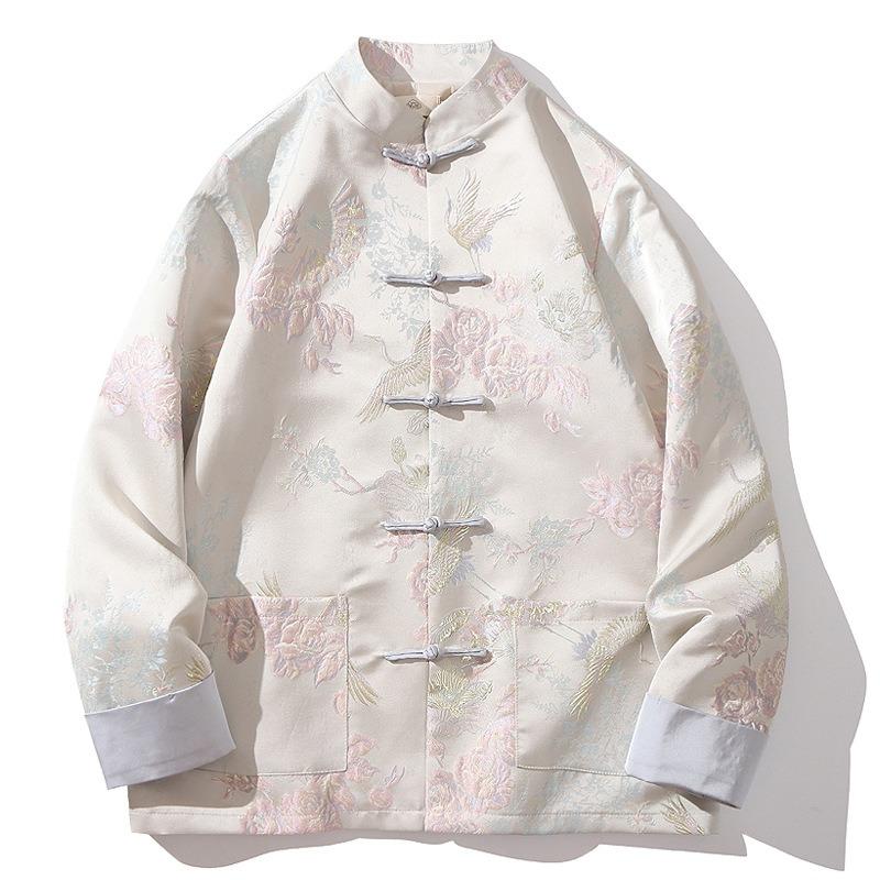 Men S Vintage Trendy Jacquard Chinese Style Tang Suit Jacket Plus Size