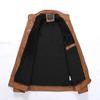 New Men's Fashionable Solid Color Leather Jacket Stand Collar Striped