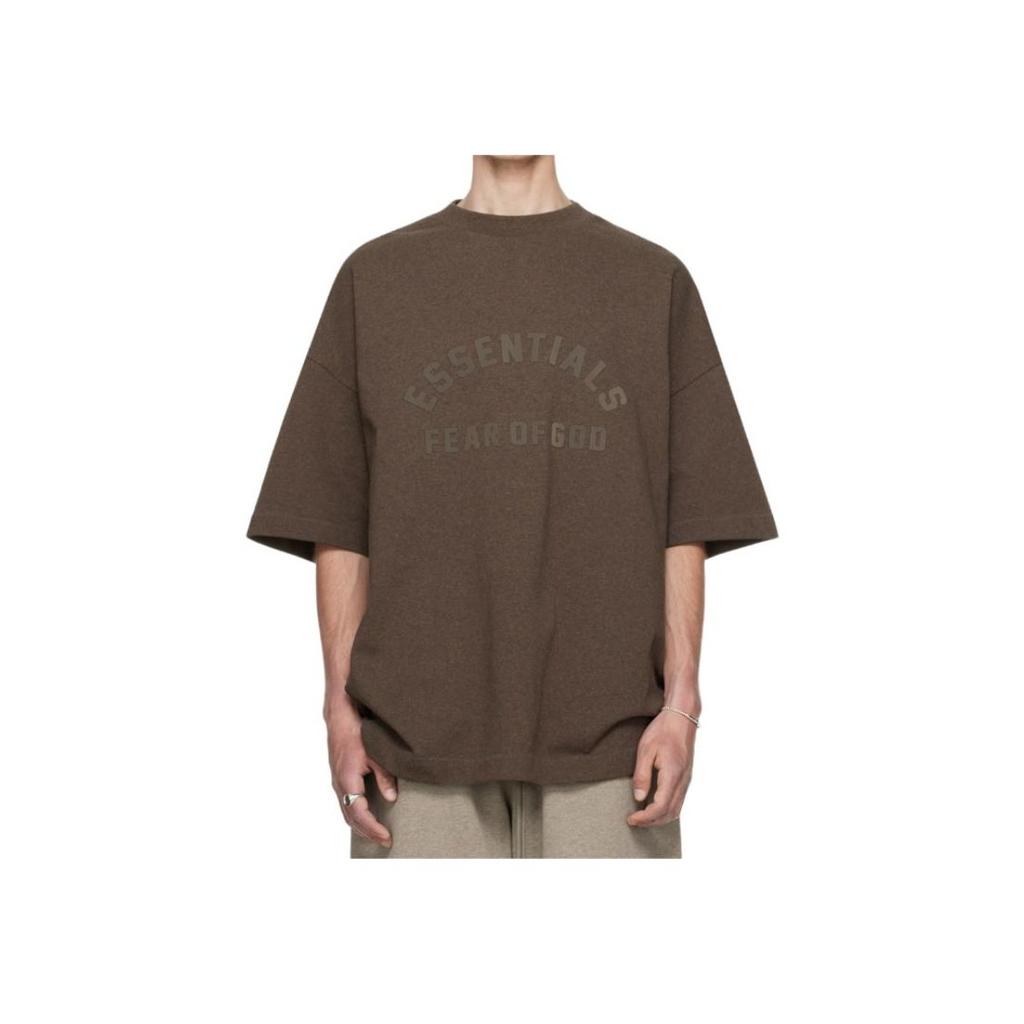 Fear of God Essentials Heavy Kurzarm-T-Shirt Heather Wood Herren Tops Braun 125SU242002F