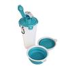 Tasse de voyage 2-en-1 - EDEN - Trinka - Compartiments eau &amp; nourriture - 2 gamelles pliables TPR - Mousqueton