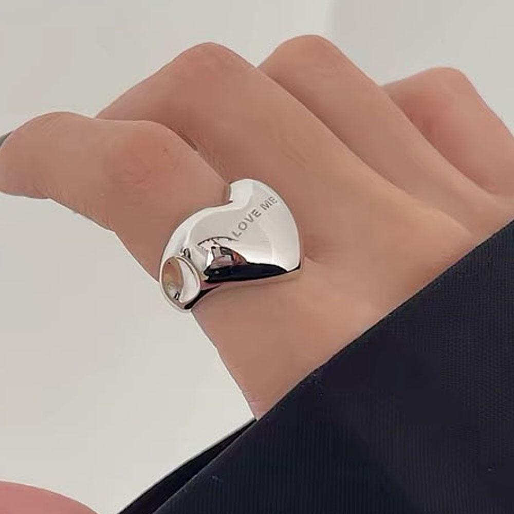 Xiaomi BFCLUB Silver Color Rings for Women Fashion Geometric Handmade Irregular Heart Ring Party Christmas Gift