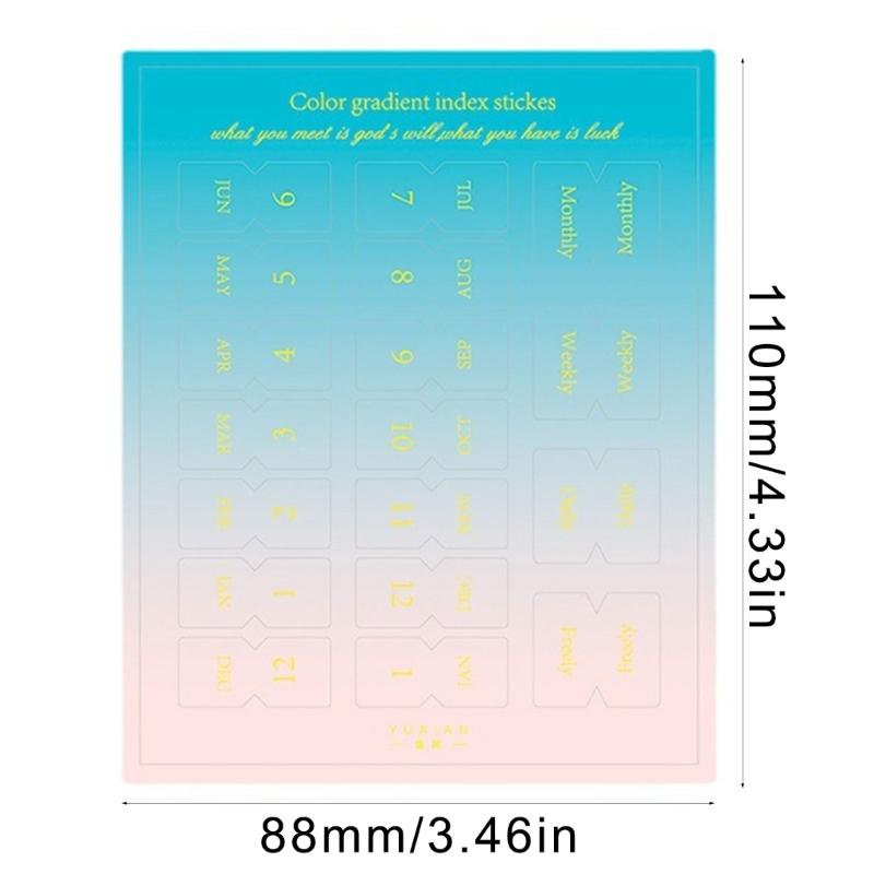 10 Sheets Adhesive Monthly Planner Tabs Monthly Plan Stickers Index Sticker Decorative Calendar Adhesive Index