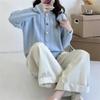 Korean sweet lazy wind dress rehearsal button small fragrant wind round neck knitted cardigan early autumn sweater with jacket inside top women