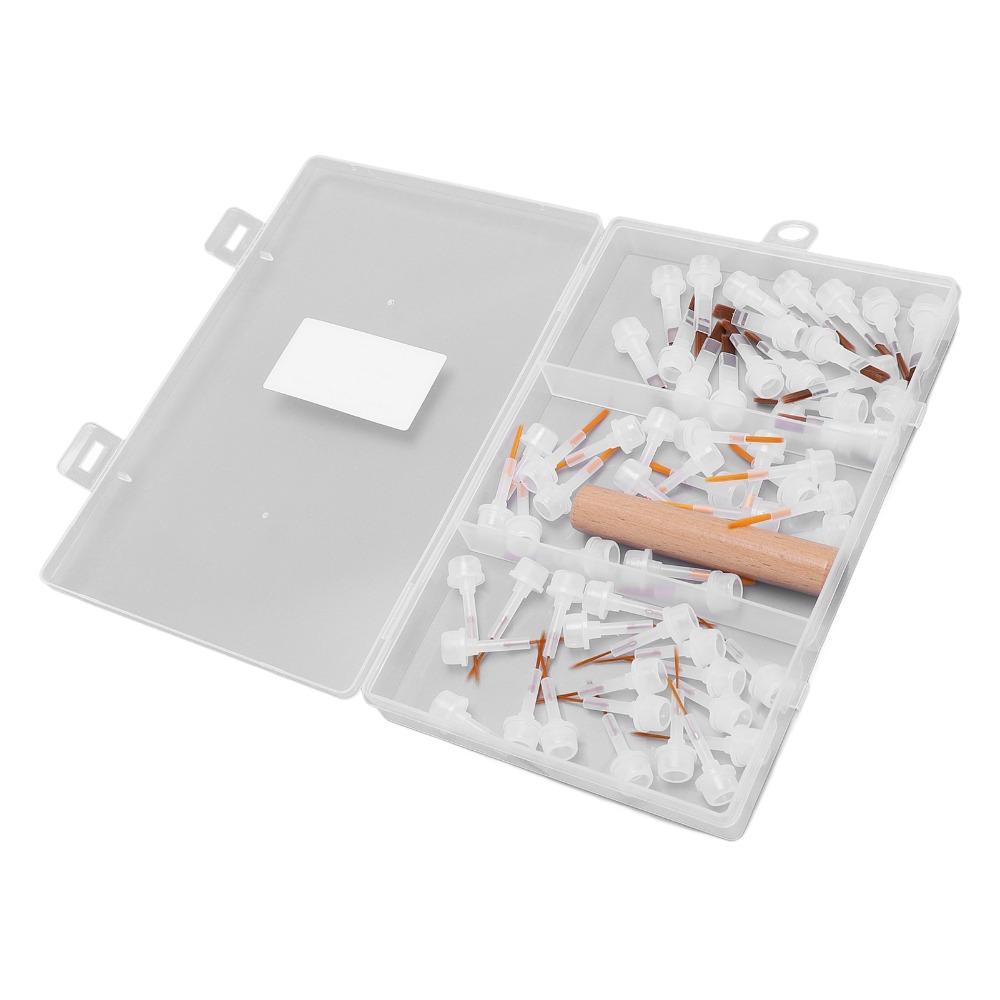 60pcs Wooden Handle Nail Brush Replacement Heads Dip Gel Nail Polish Brush  Salon Or Home Use