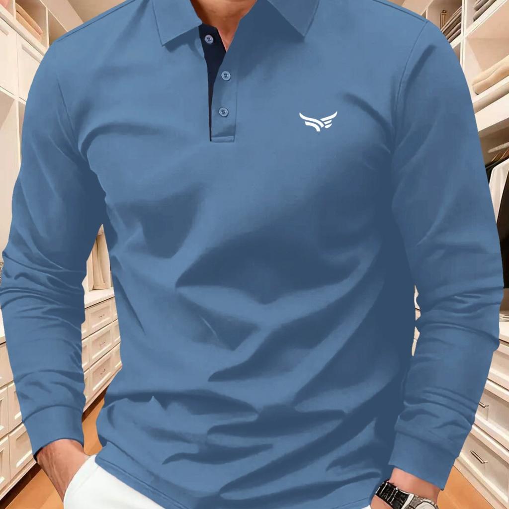 Men'S Outdoor Straight-Leg Regular Fit,Color-Blocked Slightly Elastic Design, High-End Comfortable Outdoor Golf Polo Shirt