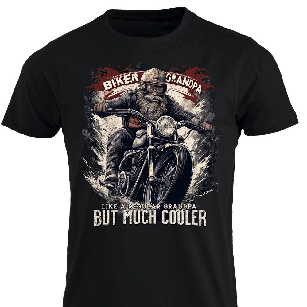 Biker Grandpa Like A Regular Dad But Much Cooler Motorcycle T-shirt Motorbike Bike Chopper Motorcycle Tee Cafe Racer Tshirt Biker Grandad M