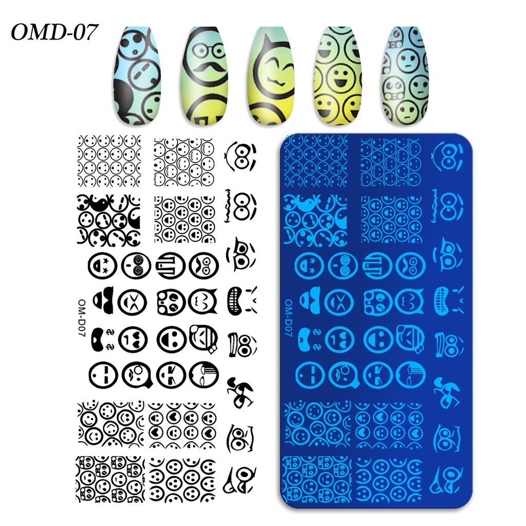 Nail Art Transfer Steel Plate, Rectangular Printing Oil Transfer Printing Steel Plate Blue Film Painted Board Omd Series