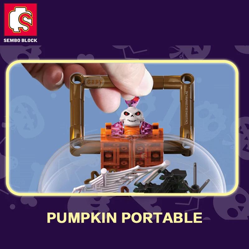 Ungiftige 358 Teile Halloween-Spielzeug Kürbislaterne Bausteine Party Bausteine Drehbar DIY Modellbausätze Kinder Urlaubsgeschenke Schreibtischdekoration