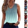 Dámská tílka Bez rukávů Volný střih Topy s V výstřihem Plisované košile Základní trička