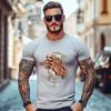 Short Sleeve Men's Sports T-shirt, 3D Printing, Simple Design, Fashion Brand Clothing Casual Suit Summer Top Tees