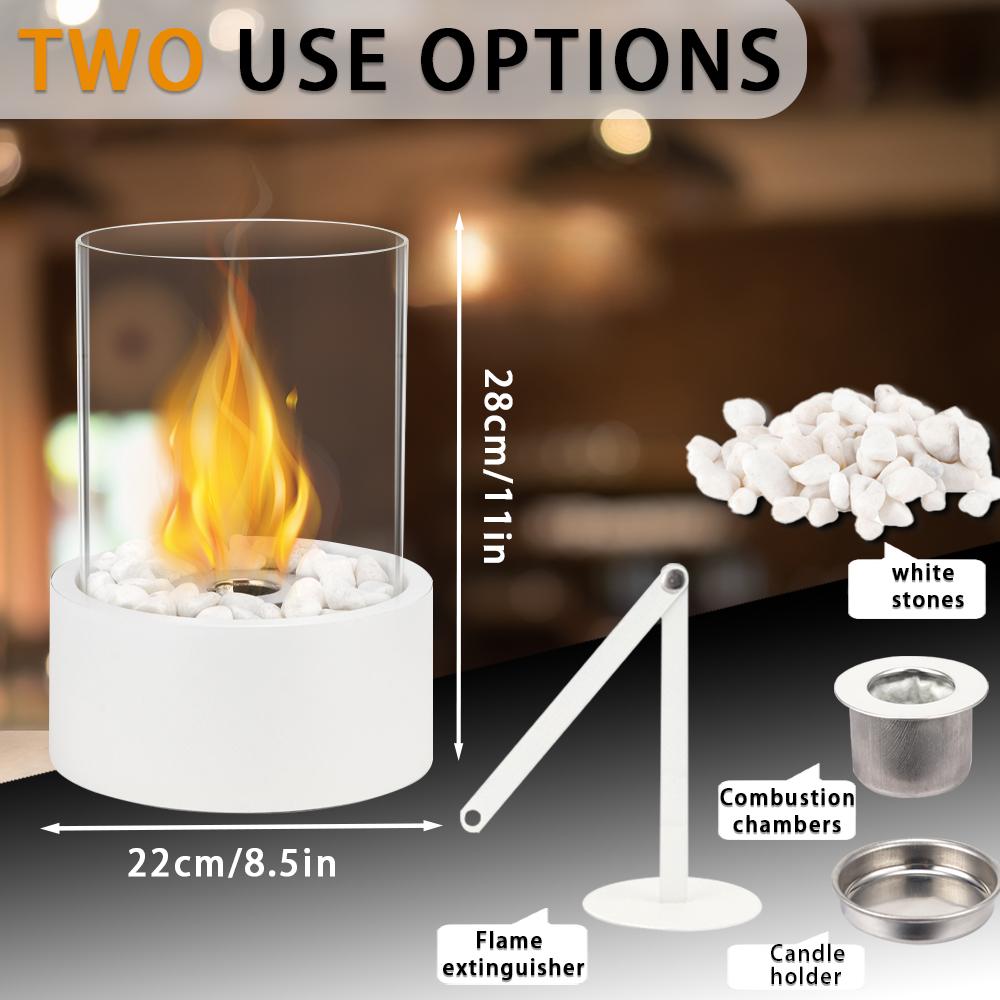 Metall Runder Tisch Kamin Klassischer Tisch Ethanol Kamin Runder Weißer Bio Ethanol Kamin ohne Kaminzug (US EU Lagerbestände)