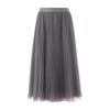LANCY Flowy A-Line Pleated Mesh Midi Skirt