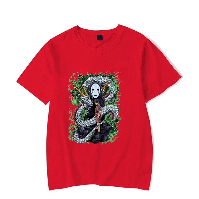 Hot Anime No Face Man Ogino Chihiro Printing T-shirt Women Men Fashion Short Sleeve Street Casual Personality Summer T-shirt