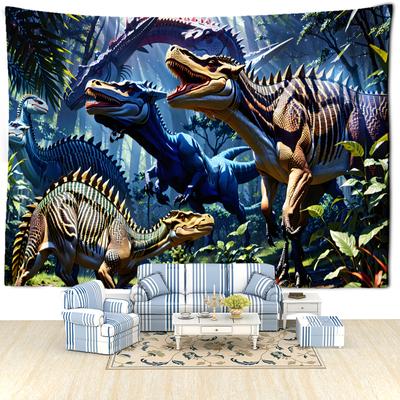 Blue Dinosaur Forest Tapestry Wall Hanging Bohemian Abstract Animal Hippie Tapiz Living Room Home Decor