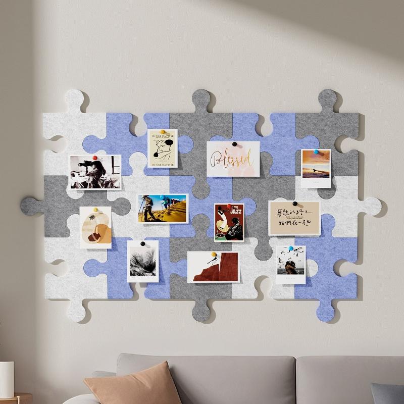 3D Felt Puzzle Wall Sticker Living Room Wall Decor Splicing Images Felt Board Wallpaper Self-adhesive Sticker Photo Background