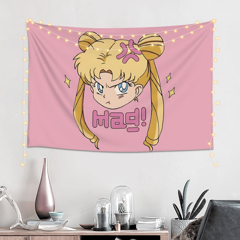 Cutecore Sailor Moons Tapestry Bedroom Decoration Wall Hanging Blanket Tapestry Cool Stuff For Room