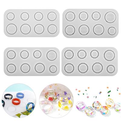 Silikonform für Ringe aus Kunstharz mit verschiedenen Größen, zur Herstellung von Schmuck zum Selbermachen von Ohrringen, Halsketten, Anhängern, Katzenohren