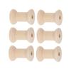 50pcs Wood Spools Polished Recyclable Retro Empty Spools Wooden Thread Spools for Crafts Arts