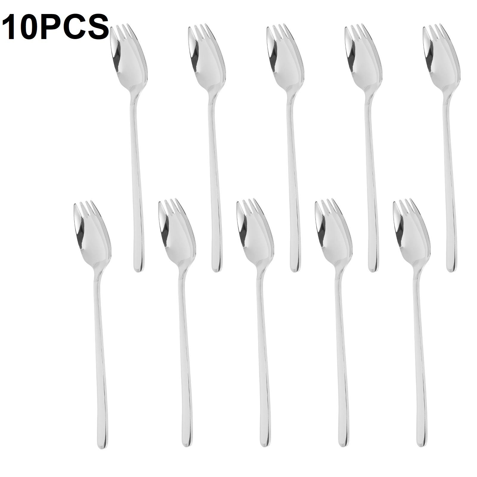 

10/20Pcs Stainless Steel Sporks Reusable Fruit Fork Spoon Ice Cream Salad Dessert Tableware Portable Spork Set for Home School