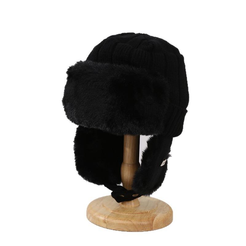 Winter Outdoor Cycling Warm Hat Men Women Lei Feng Hat Fleece Thickened Ear Protection Knitted Hat Cold Proof Windproof Thermal