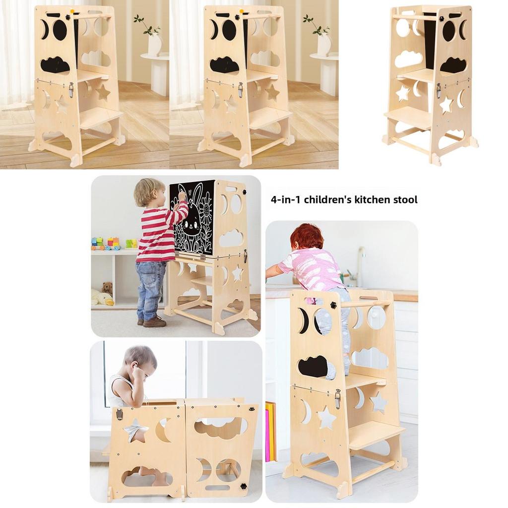 Children Foldable Kitchen Step Stool With Design For Imaginative Play And Early Learning