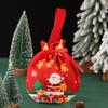 Christmas Red Velvet Drawstring Bag Christmas Candy Gift Packaging Bag Cartoon Christmas Elk Jewelry Gift Storage Bag