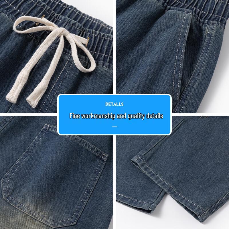 JEANSWEST Men's American Retro Loose Wide-Leg Jeans