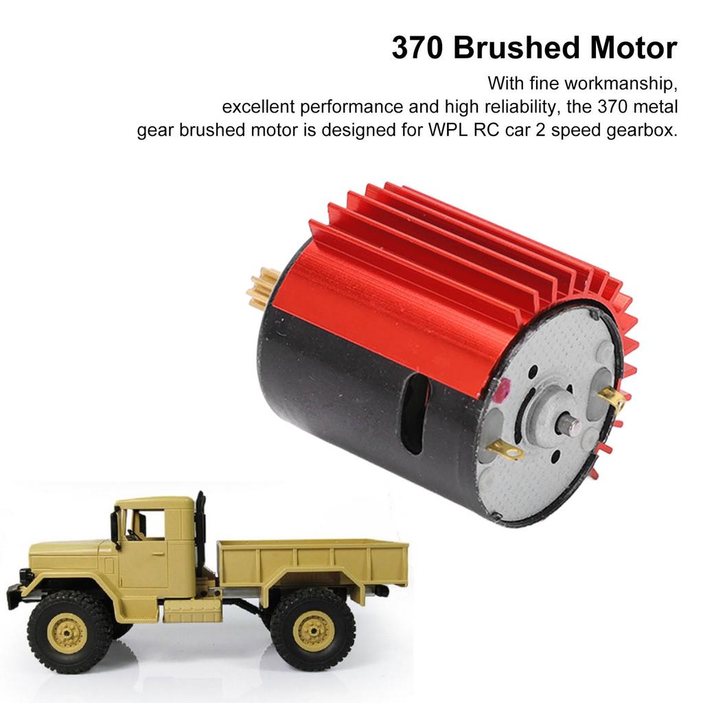2 Speed   370 Metal Gear Brushed Motor with Heat Sink for WPL RC Car Upgrade Parts Accessories