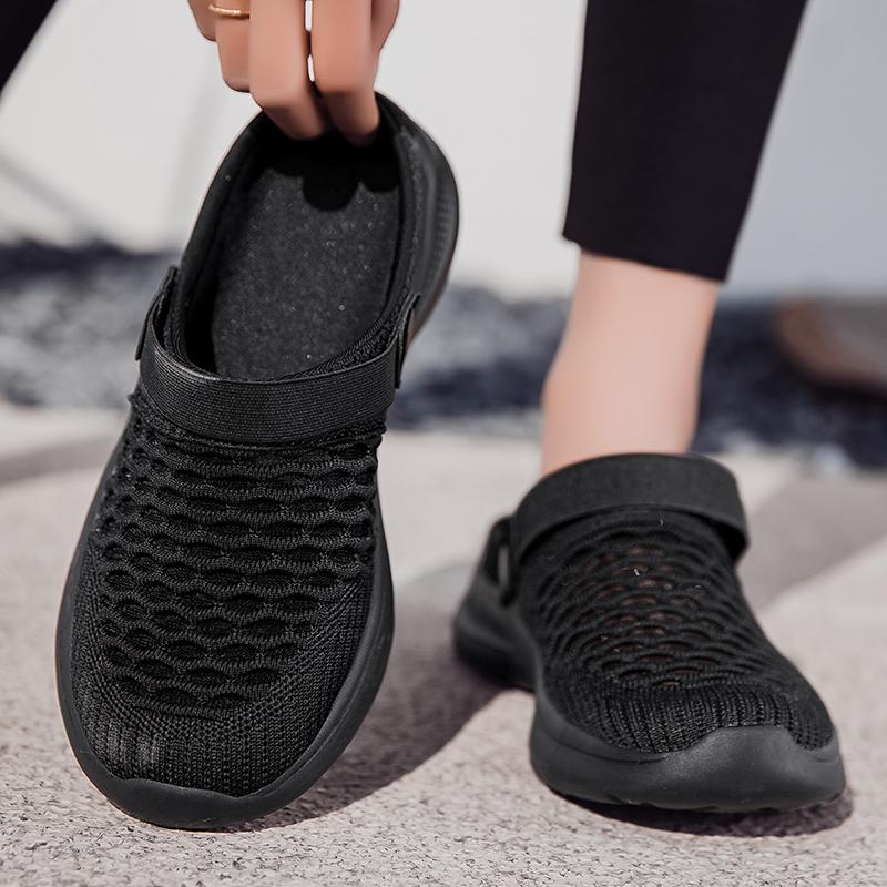 Summer Women Slippers Casual Plus Size Black Grey Closed Toe Elevator Sandals Shoes for Girls