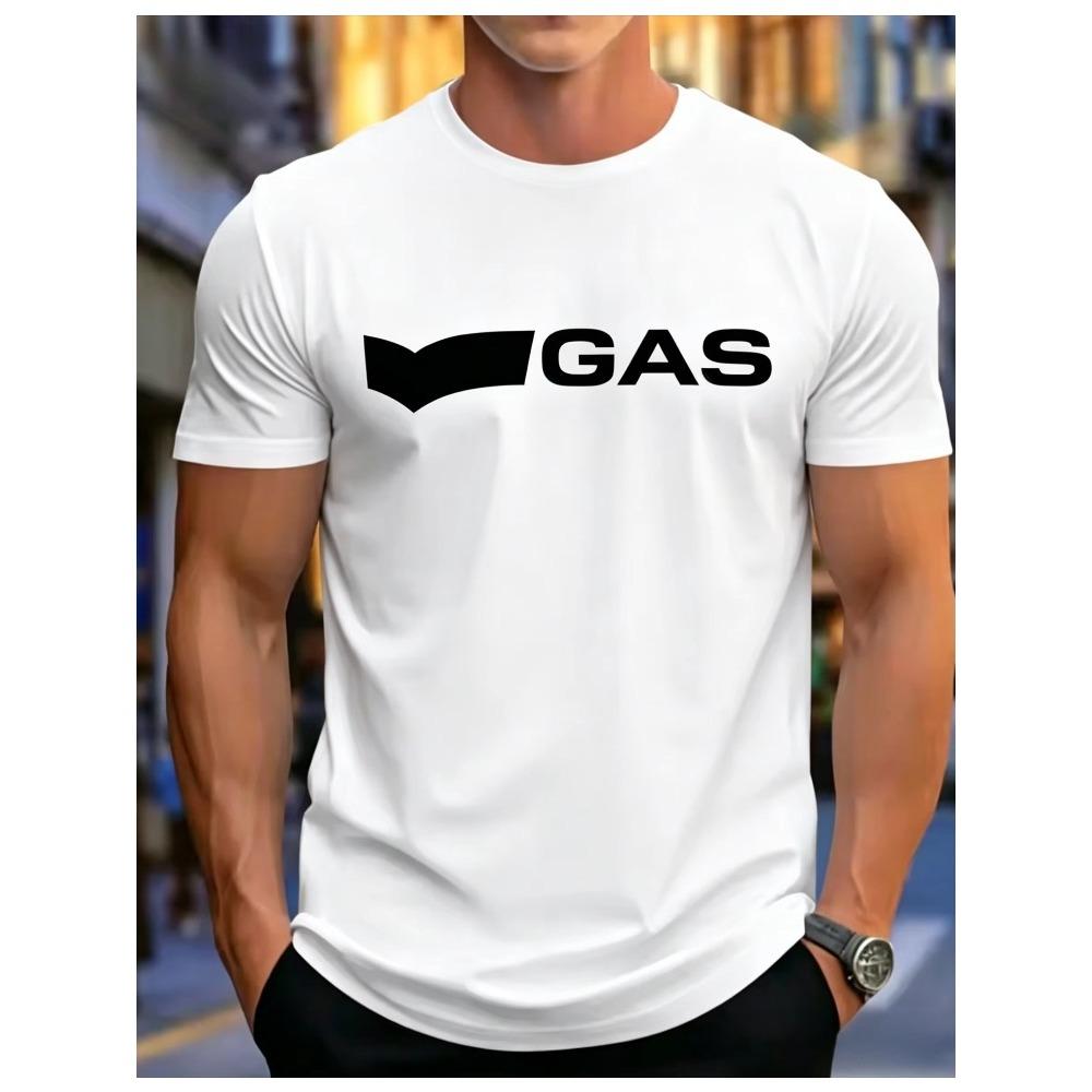 Men s Summer Pure Cotton Fashionable Sports Loose Letter Pattern Printed Round Neck Short Sleeved Top S