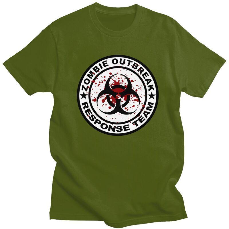 Custom Zombie Outbreak Response Team T Shirts for Men 100 Cotton Tees Tshirts ShortSleeve Tshirt Clothing