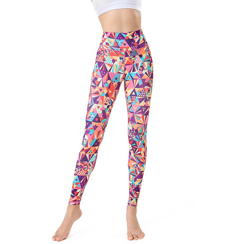 New yoga pants women's quick-drying printed yoga fitness clothes high waist hip lift sports leggings