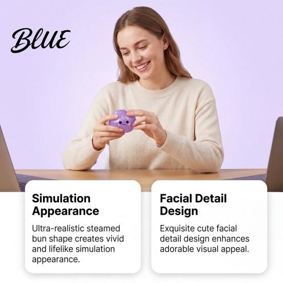 TPR Stress Ball Halloween Dumpling Squeeze Toy Pumpkin Ghost Bat Steamed Bun Sensory Toy Relaxation for Relief Fidget Party Favors Anxiety Relief