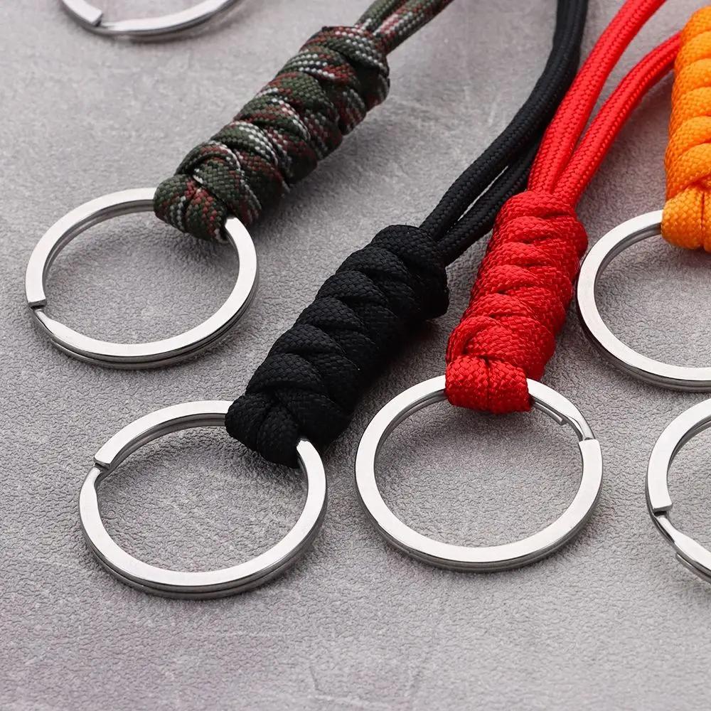 New Emergency Survival Backpack Self-Defense Lanyard Round Buckle Parachute Cord Key Ring Paracord Keychain