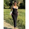 European and American Women's Clothing 2024 Summer New Arrival Sheath Slim-Fit Contrast Colors Sling Dress Export