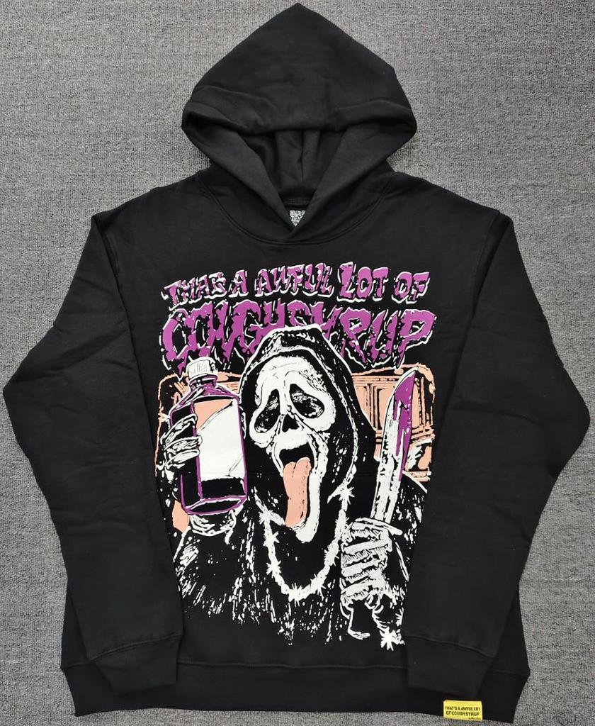 "That's an Awful Lot of Cough Syrup" Anime Print Hoodie for Men - Trendy Brand Original Label.