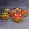 Putrika Traditional Haldi Multicolor Stone Kumkum Box|Puja Worship|Navratri Gift| Diwali Gift|