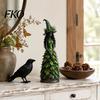 Indoor Fall Decorations Autumn Witch Figurine Statue, Resin Halloween Tabletop Decor, Seasonal Room Accessories Shelf Ornament for Mantel Fireplace