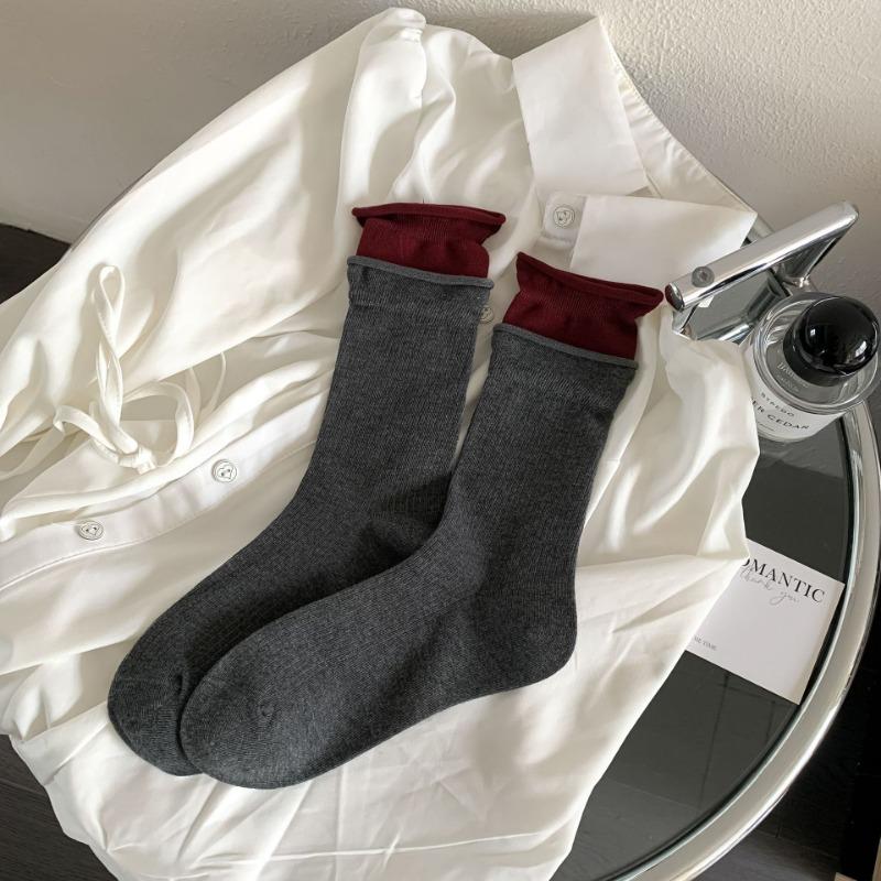 

Женские весенне-осенние модные носки с бантом нового стиля, двойные носки-гольфы с длинным ворсом 1 pair